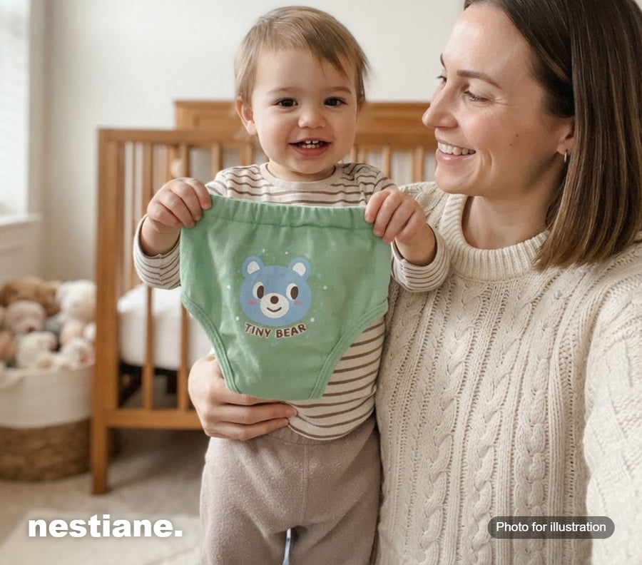 All eight Nestiane training underwear designs
