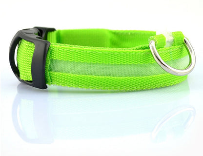Nylon LED Pet Dog Luminous Collar Night Safety Flashing Glow in Dark Dog Cat Leash Adjustable