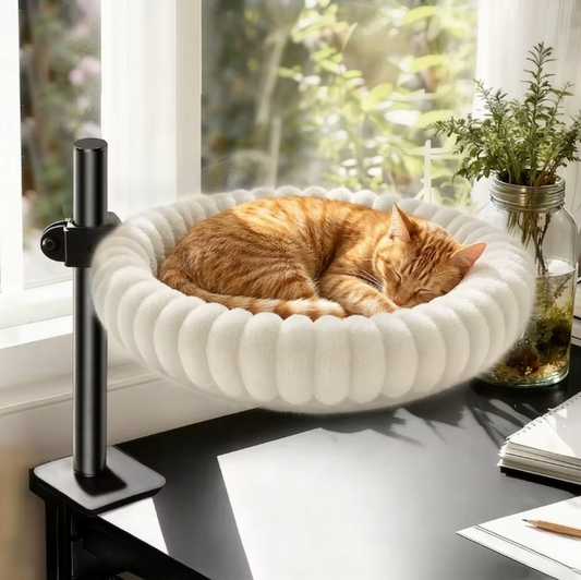 The desk cat bed that keeps your setup clean